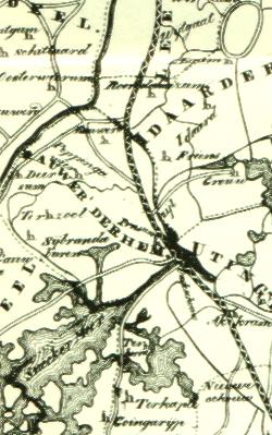 De wegen in1804, rondom Irnsum, Oudeschouw en Nieuweschouw