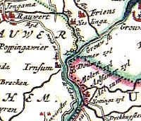 Fragment van oude kaart, midden de Irsummer zyl