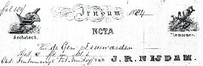 Briefhoofd van een rekening uit 1884