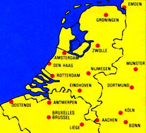 Friesland ligt ten westen van de stad Groningen