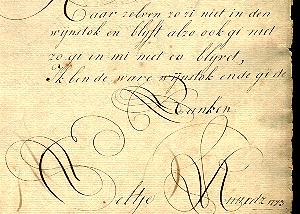 Oefenschrift van Eeltje Ruurdzoon uit 1773