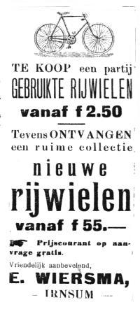 Een advertentie uit 1915